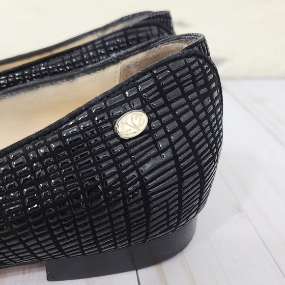 Joan Oloff ballet flats black textured leather 42 - Picture 5 of 9